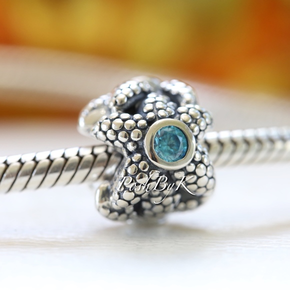 Pandora Sea Star Turquoise Spinel Charm 791163SST - Picture 1 of 4